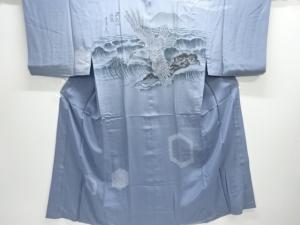 アンティーク　絞り荒波に鷲模様男物長襦袢